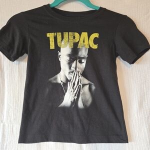 EUC 2PAC Tupac 5t T-Shirt‎ Black Praying